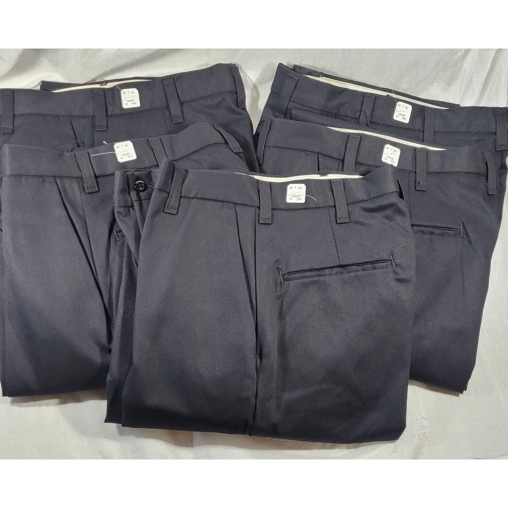LOT: 5 Pairs Cintas Comfort Flat Front Work Pants #945-35 - Black - Sz 30
